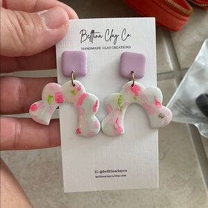 Handmade Clay Rainbow Earrings - Multicolor